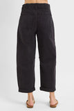 RIS113 - BLACK BARREL CARGO PANTS -