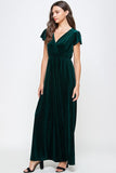 SBS101 - VELVET MAXI DRESS FOREST