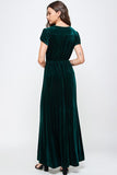SBS101 - VELVET MAXI DRESS FOREST