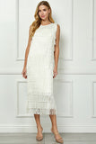SBS105 - CREAM FRINGE DRESS