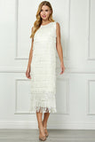 SBS105 - CREAM FRINGE DRESS