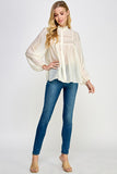 SBS109 - CREAM PINTUCK BLOUSE