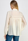 SBS109 - CREAM PINTUCK BLOUSE