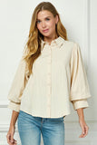 SBS111 - CREAM PUFF SLEEVE TOP