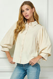 SBS111 - CREAM PUFF SLEEVE TOP