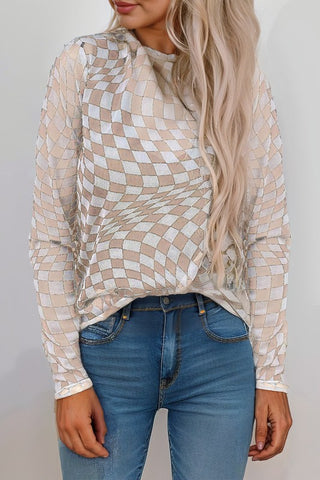 JJ114 - CHECKERED MESH TOP