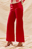 SOM101 - RED FAUX LEATHER PANTS