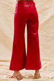 SOM101 - RED FAUX LEATHER PANTS