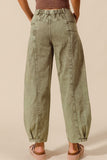 SOM102 - LT OLIVE BARREL PANTS