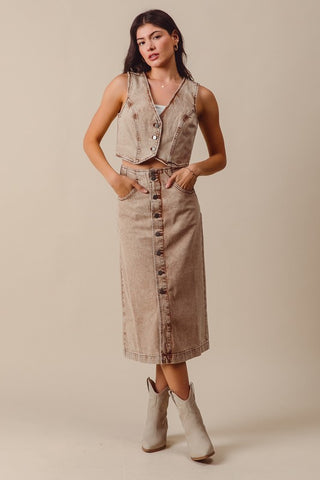SOM107 - SKIRT -  VINTAGE TAUPE