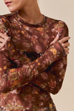 SOM113 - BROWN FLORAL MESH -