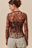 SOM113 - BROWN FLORAL MESH -