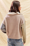 SOM116 - COLORBLOCK 1/4 ZIP SWEATER