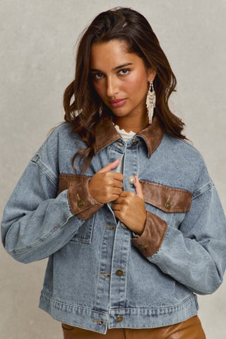 SOM122 - DENIM JACKET FAUX FUR