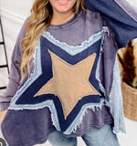 OLI107- STAR PATCH SWEATSHIRT