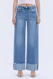 VEV111 - HR CUFFED WIDE LEG JEAN