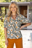 VOY104 - GREEN FLORAL TOP