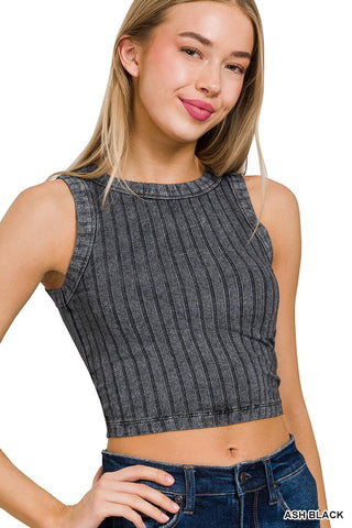 ZE312 - RIBBED CREW CAMI short