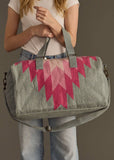 PAN105 - Slate & Pink Aztec Duffel