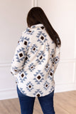 SG114 - She Could Be The One Ivory Aztec Pattern Button Down Sherpa