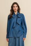 A&S103 - DENIM BLOUSE W/TIE