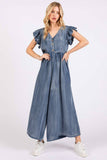 MIT106 - CHAMBRAY WIDE LEG JUMPSUIT