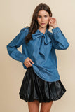 A&S103 - DENIM BLOUSE W/TIE
