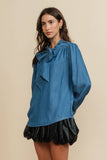 A&S103 - DENIM BLOUSE W/TIE