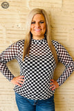 STE103 - BLK/WHITE Mesh Top