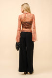 BLB128 - Mesh Bell Sleeve Top