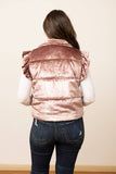 SG112 - Champagne Shimmer Ruffle Sleeve Puff Vest