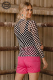 STE103 - BLK/WHITE Mesh Top