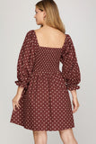SS131 - WINE DOT DRESS -