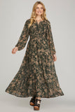 SS129 - GREEN FLORAL MAXI DRESS -