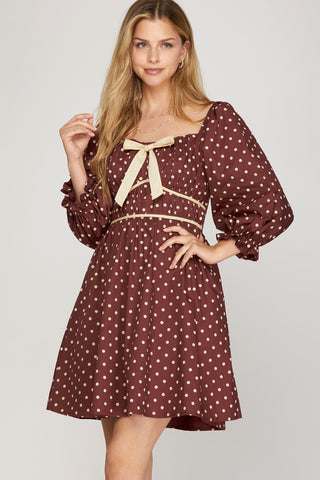 SS131 - WINE DOT DRESS -