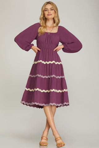 SS128 - PURPLE RIC RAC DRESS