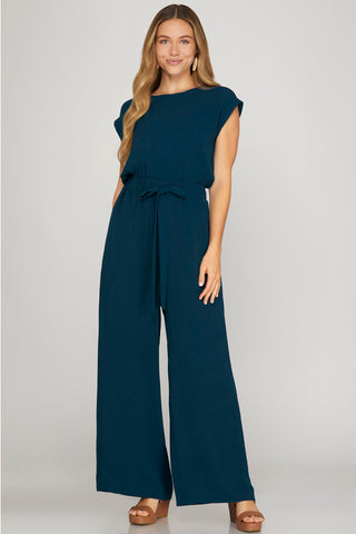 SS132 - TEAL JUMPSUIT -