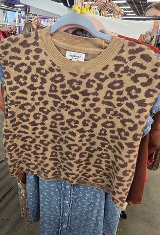 EES116 - LEOPARD SWEATER TOP -
