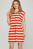 SS130 - RED STRIPE DRESS -