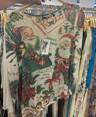 ORI114 - SPARKLE CHRISTMAS MESH TOP