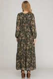 SS129 - GREEN FLORAL MAXI DRESS -
