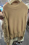 USA105 - BEADED FLORAL SWEATER