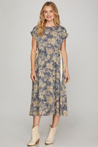 SS133 - BLUE FLORAL DRESS -